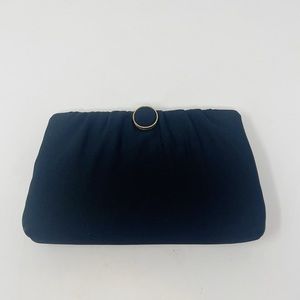 HL vintage black clutch evening handbag purse